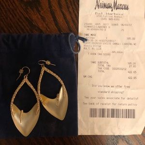 Alexis Bittar poppy painted lucite dangle earrings